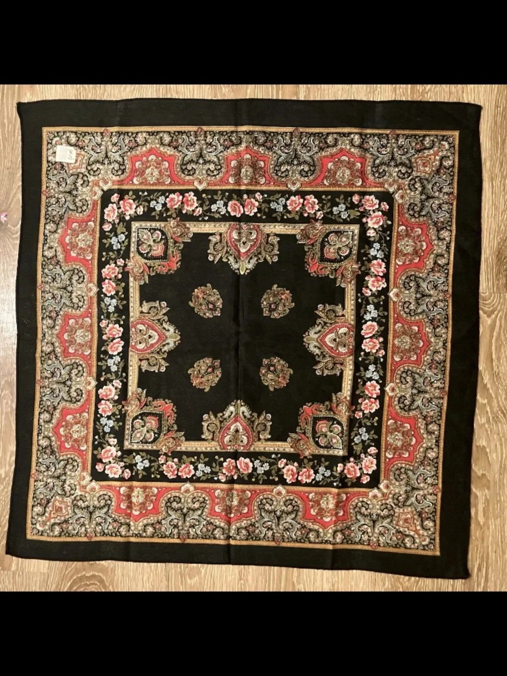 Gientex Womens Vintage Acrylic Square Floral Paisley Scarf 29